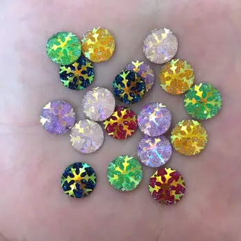 

100pcs Mix AB Resin 10mm Snow Round Flatback Rhinestone Scrapbook DIY Wedding F430*2