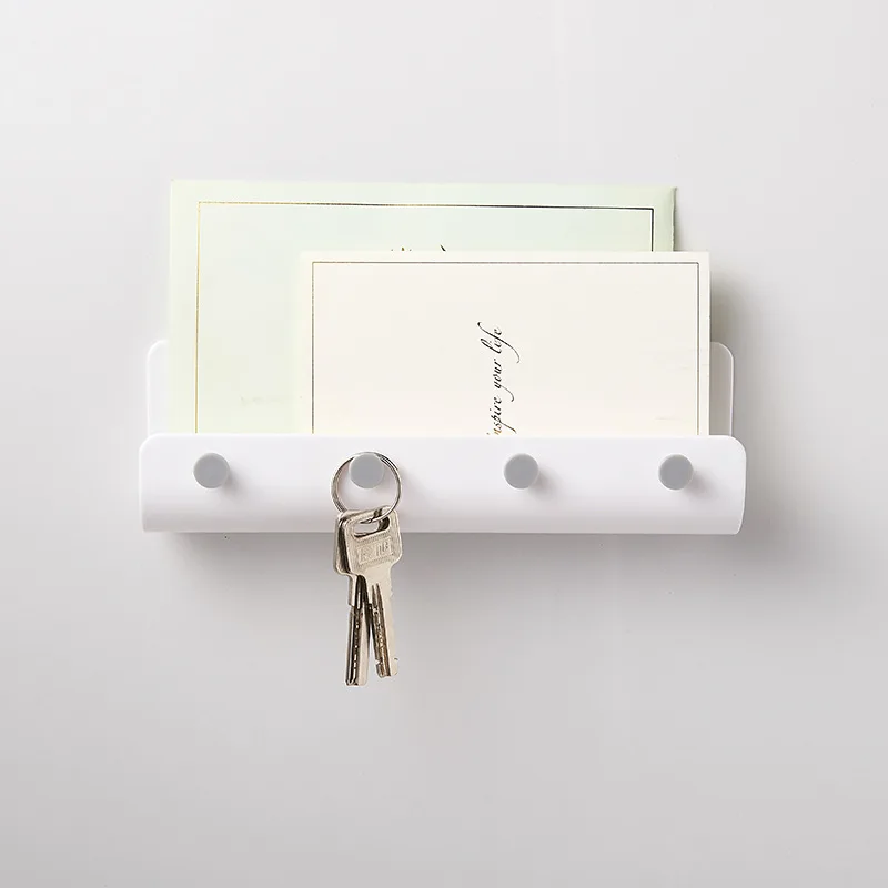 

Key Hanger Holder Storage Wall Hook Rack DIY Organizer Shelf Hanging Hooks Mount Rack Home Decor 3 colors