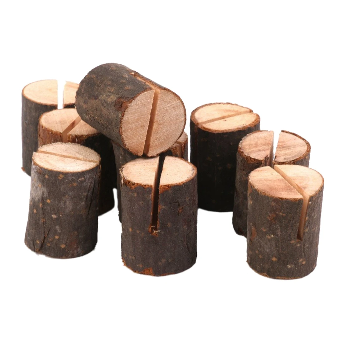 

10pcs Wooden Wedding Name Place Card Holders Home Decor