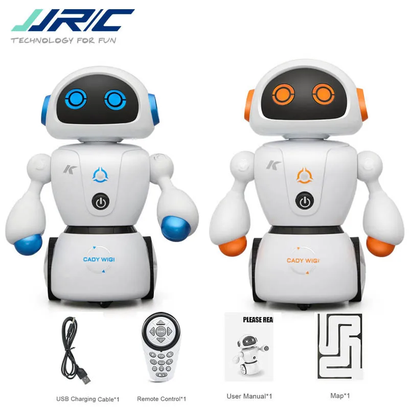 JJRC R6 CADY WIGI Line Following Maze Solving Intelligent Programming RC Dancing Robot Blue Orange For Kids Birthday Gifts VS R2