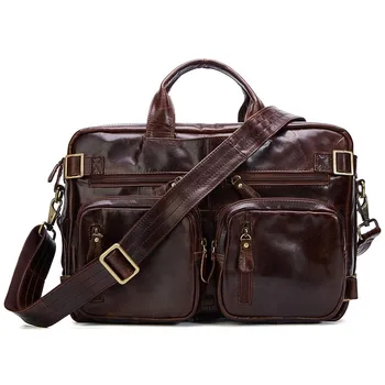 

Vinatge Men's Travel Bags Genuine Leather Crossbody male messenger bag Men's Shoulder Bag Business Computer men Bags Totes
