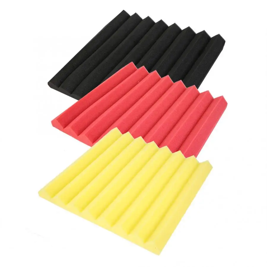 

6Pcs Soundproofing Foam Studio Acoustic Foam Triangular Groove Shape Sound-Absorbing Soundproofing Cotton Foam 50*50*5cm