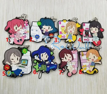 

Love Live Lovelive Sunshine Aqours Circus Anime Strap Yoshiko Chika Hanamaru Ruby You Dia Riko Kanan Game Center Rubber Keychain