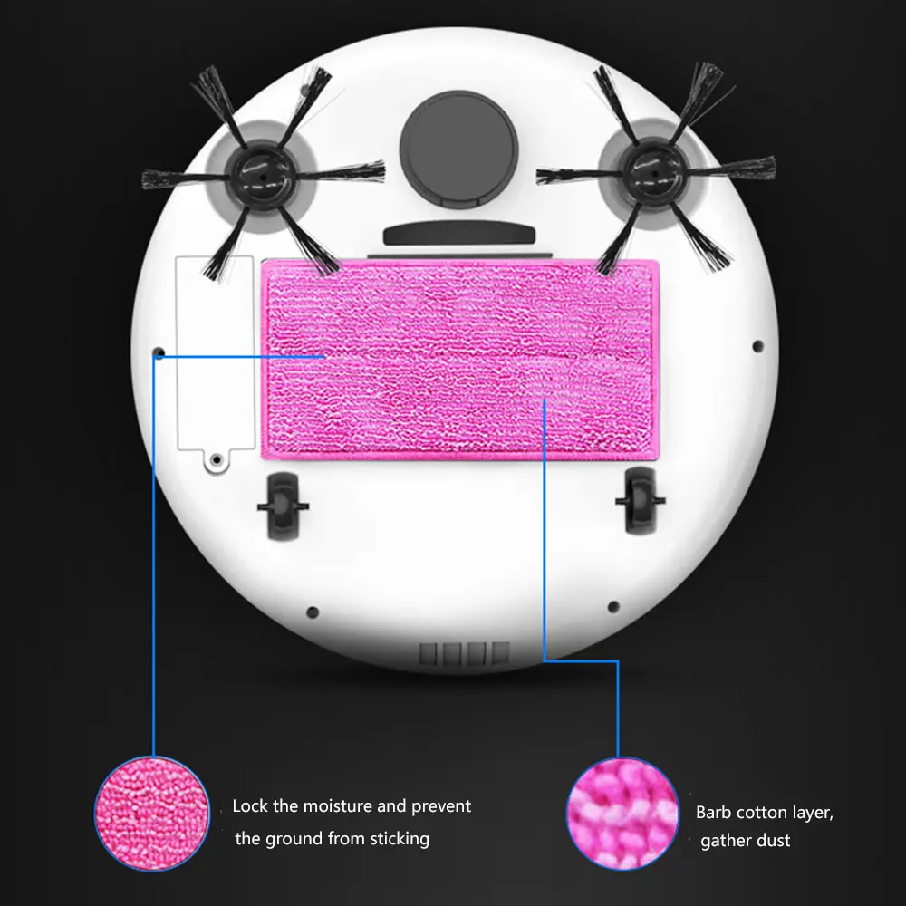 3 in 1 Rechargeable Automatic Smart Robot Vacuum Cleaner Mop Sweeping 1800PA Power Suction for Home Thin Carpet Pet Hair