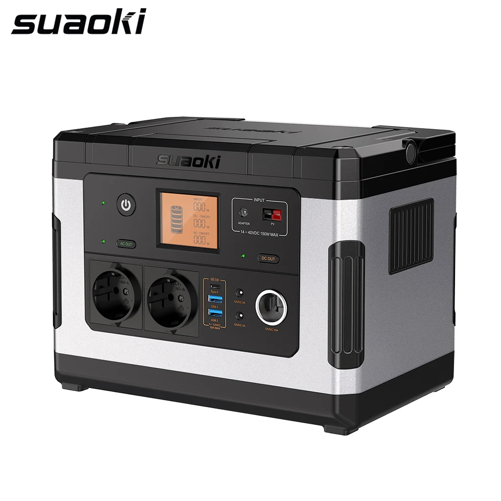 

Suaoki G500 Portable Power Station 500Wh Rechargeable Solar Generator with 12V DC 12V Car USB/Type-C Quick Charge for Emergency