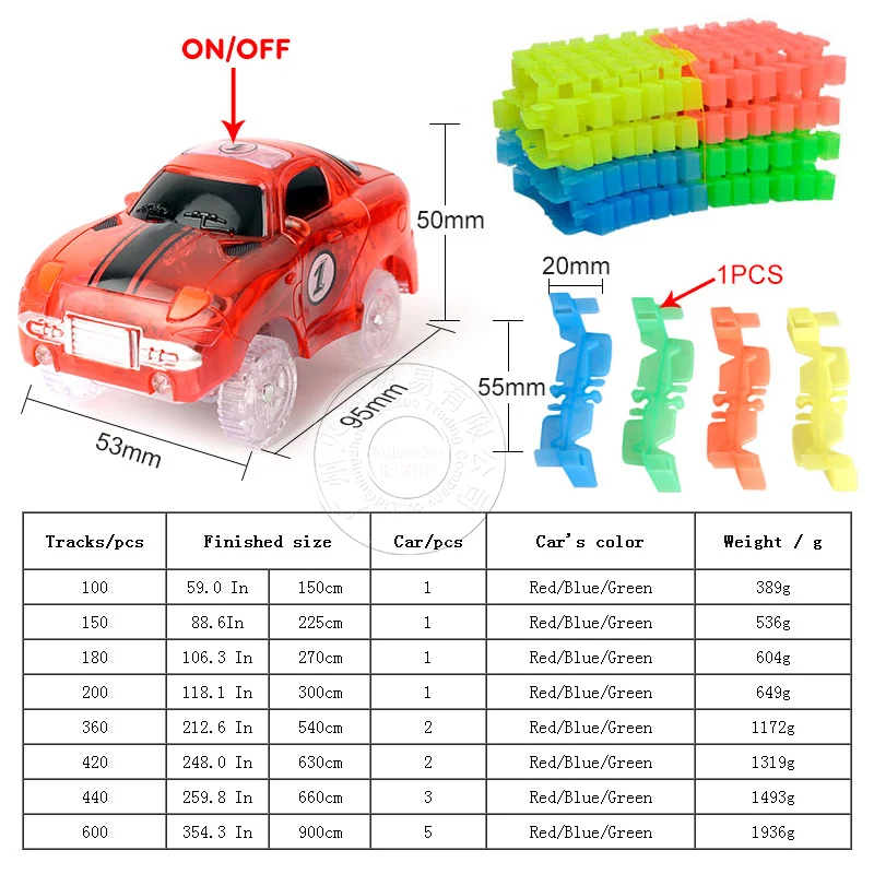 Магические треки, автомобили, светодиодный светильник, электроника, автомобильные треки, игрушечные машинки, запчасти, автомобильные рельсы, гоночные треки, детские игрушки для мальчиков, подарки на день рождения