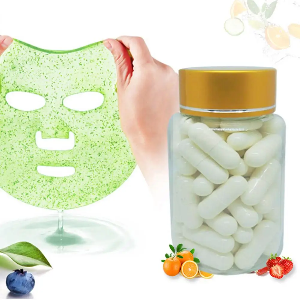

50pcs Capsule Mask Powder Collagen Protein Face Skin Care Mask Bioactive Peptides Crystal Rejuvenation Shrink Pore Mask