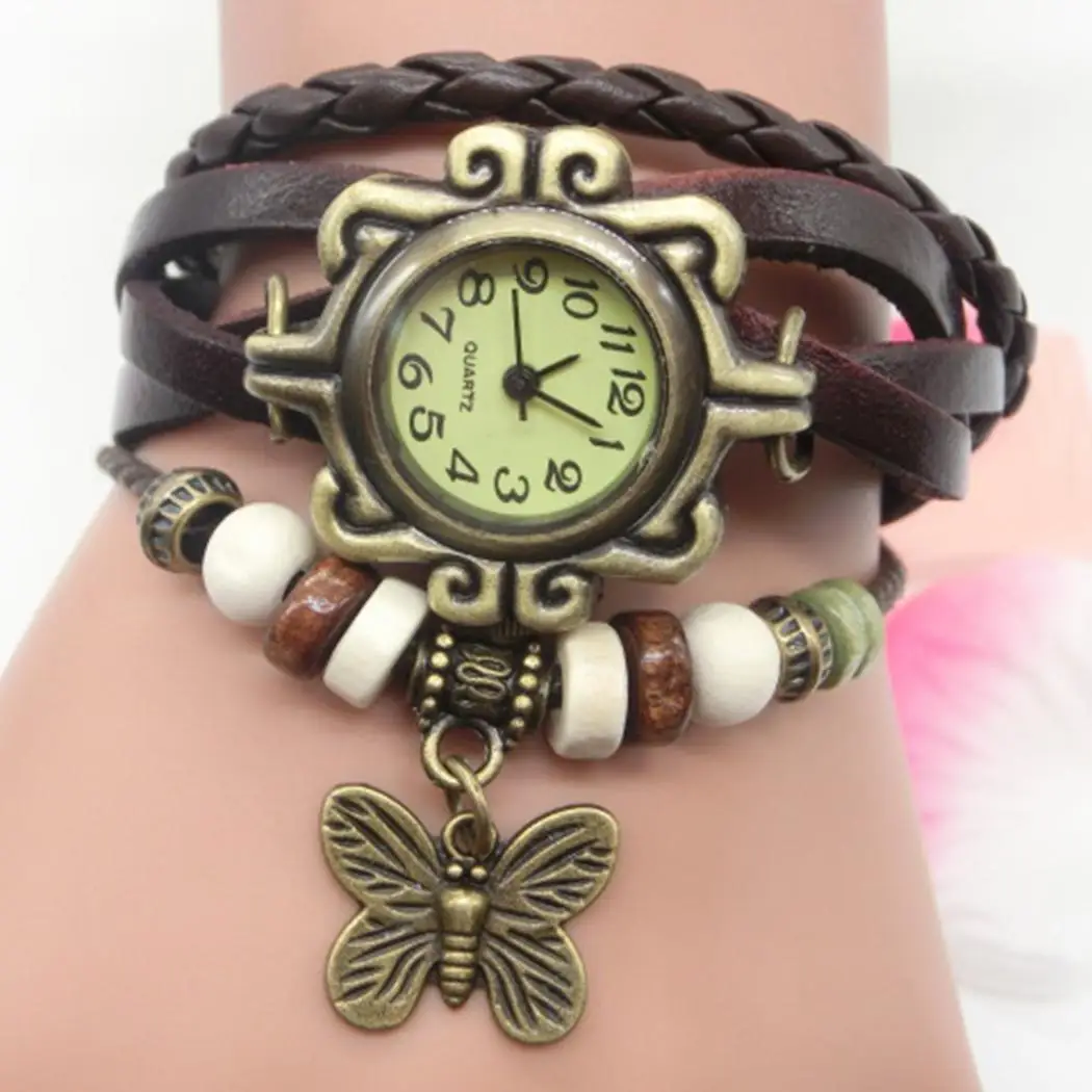 

New Women Fashion Round Analog Quartz 10m Wrist Watch Complete Schedule 35mm Bracelet Easy To Read Bangle