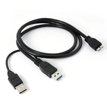 

A Double A Micro USB B 3.0 Y-Cable Move Hard Drive Cable Black