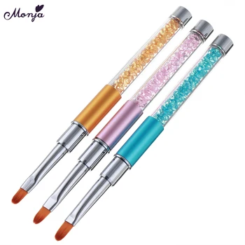 

Monja 3pcs Nail Art UV Gel Powder Dust Cleaning Brush Acrylic Rhinestone Flower Painting Drawing Pen Home DIY Manicure Tool