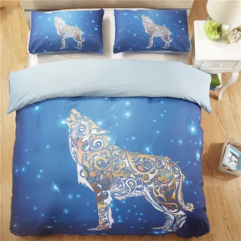 

Cool 3D Printed Duvet Cover Set Wolf Butterfly Animal Pattern 2/3 Piece Microfiber Quilt Cover Bedding Set With 2 Pillowcases