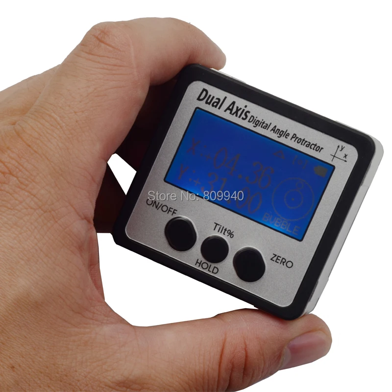 New Dual axis Digital Bevel Box Inclinometer With base Dual