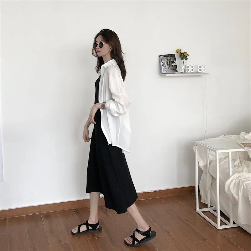 

The Spring and Summer Return to Ancient Times in 2019 contracted show thin vest dress White is prevented bask in shirt suits