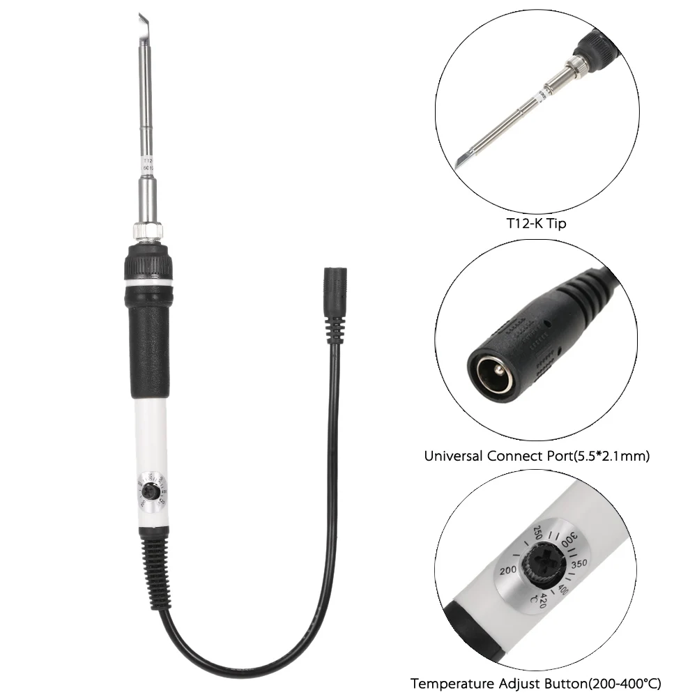 T12 DC 12V 24V 75W Мини Регулируемая температура Электрический паяльник сварочный