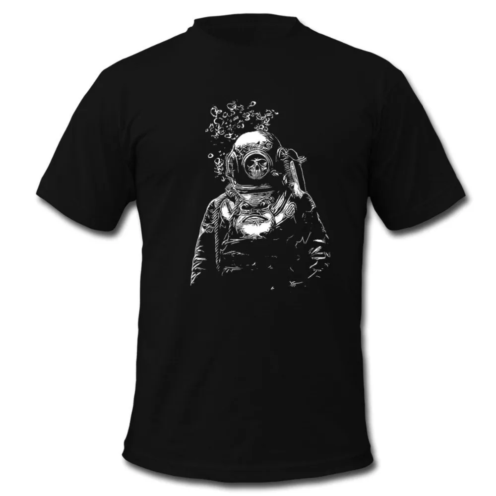 

Men 2019 Brand Clothing Tees Casual Male Best Selling T Shirt Skeleton Diver Men's T-Shirt Summer Style Funny Tee shirt