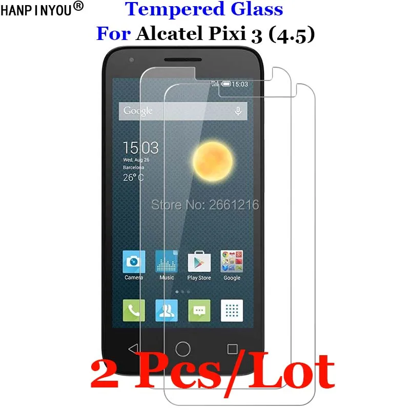 2 шт./лот закаленное стекло 9H для Alcatel Pixi 3 (4 5) Премиум Защитная пленка экрана One Touch 4