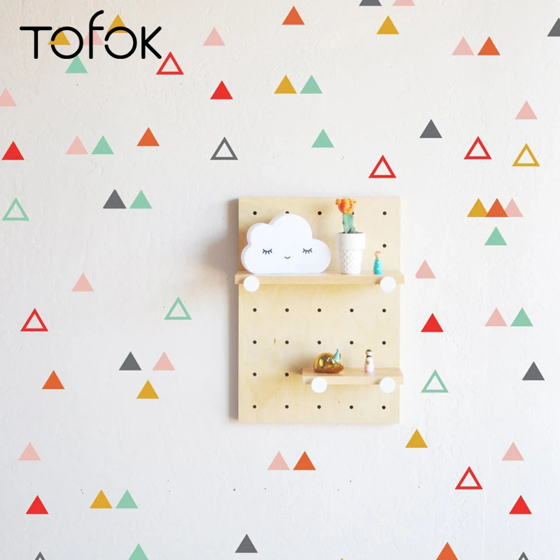 

Tofok 170pcs/set Cartoon Triangle Ins Wall Sticker Creative DIY Vinyl Living Room Kid Room Decorative Mural Nursery Decal