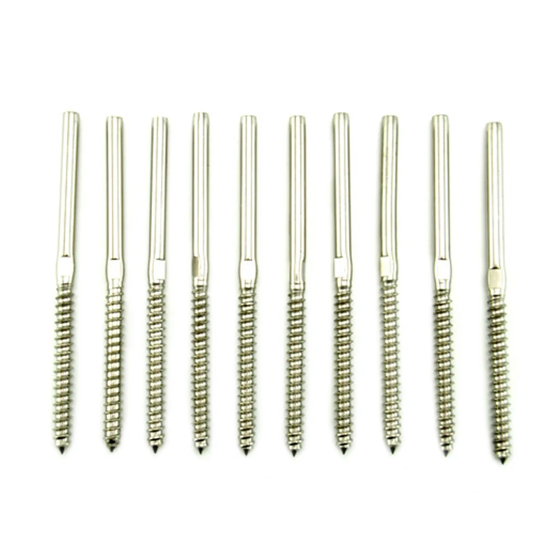 

316 Stainless Steel 10pcs End Fitting for Cable Railing Washer+Hex Nut+Cap Nut for 1/8" 3/16" Screws Extra Long End Fitting