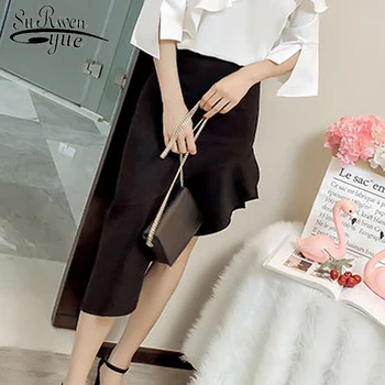 

2019 new fashion women skirts summer black elegant nightclubs sexy lady trumpet solid slim casual style women skirts 0560 40
