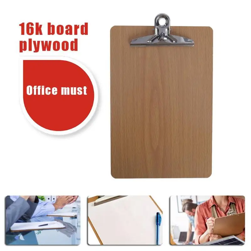 

ALLOYSEED Portrable Hard Wooden File Clip Board Folder Report Document Writing Plate Clipboard School Office Stationary Supplies