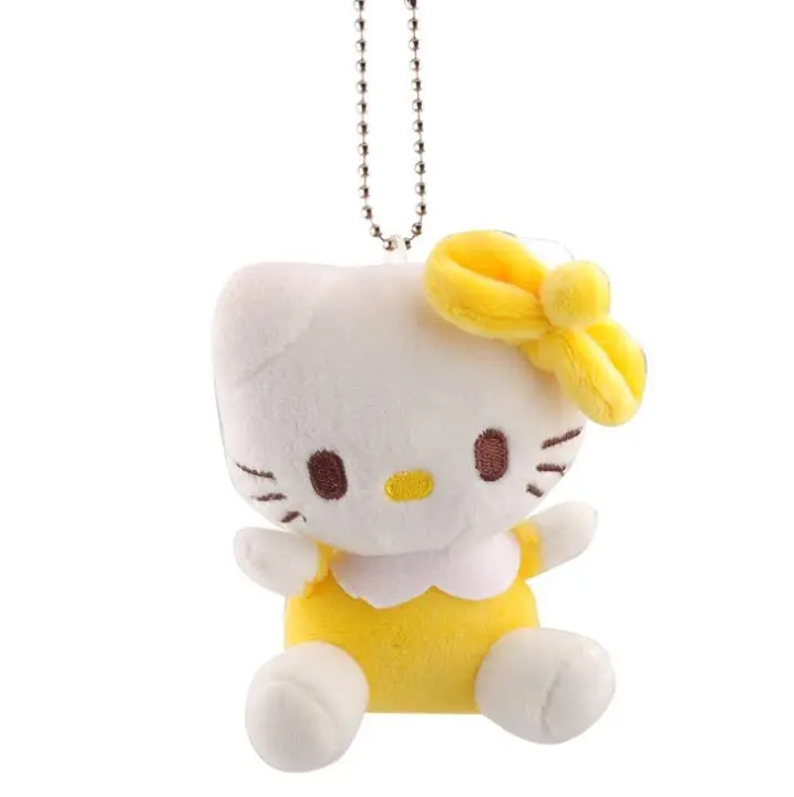 1 Pc Cute Hello Kitty Plush Pendant Cartoon Animal Cat KT Plush Toy Doll Small Pendant Ornaments Birthday Gift