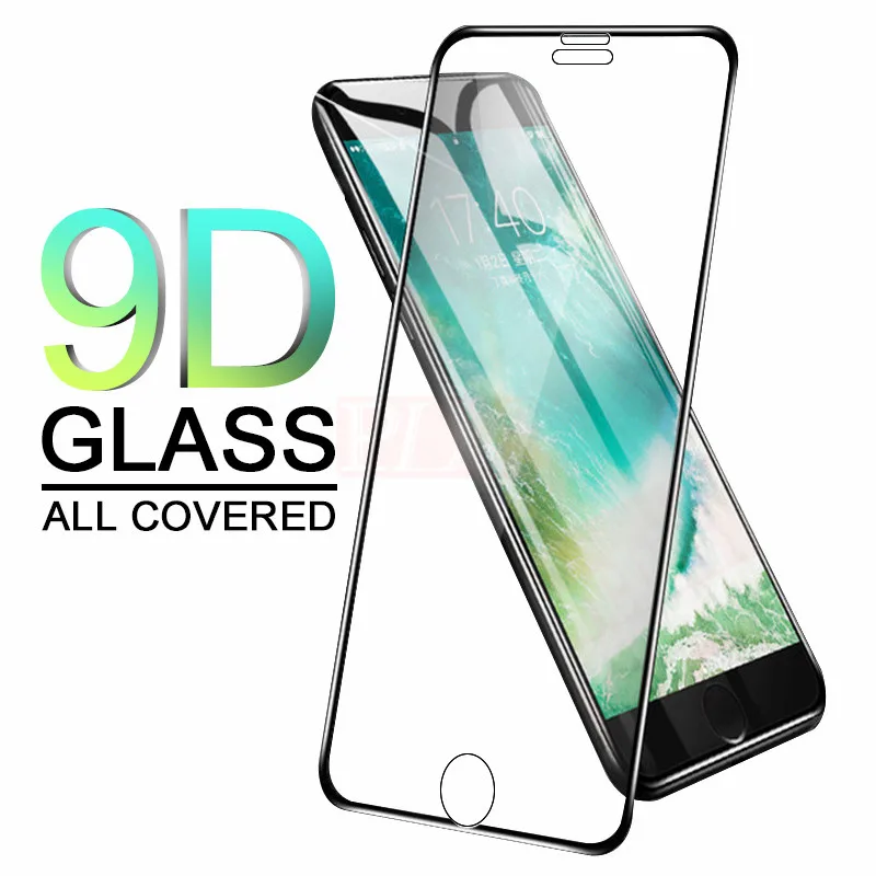 9D Aluminium Legierung Aus Gehärtetem Glas Für iphone 6 6s 7 8 Plus Volle Abdeckung Screen Protecto