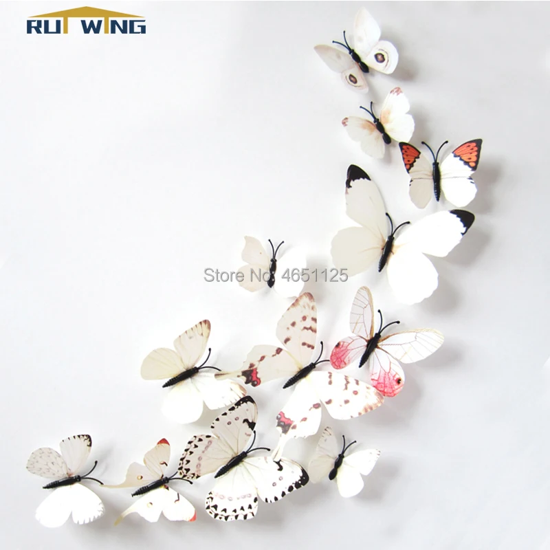 kitchen wall stickers butterfly children 3D Self Adhesive Decoration room wall art kids baby room/bedroom/Refrigerator