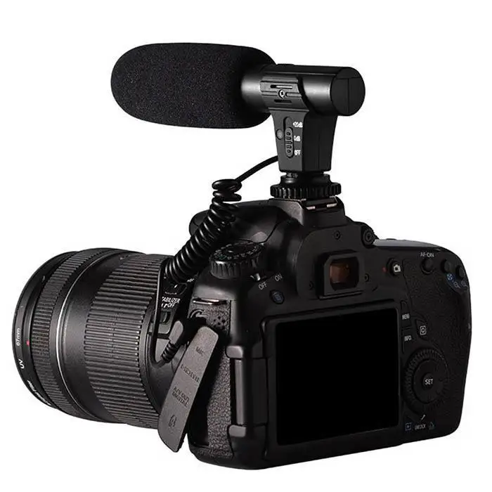 Внешний Стерео конденсаторный микрофон для Nikon Canon DSLR камера VLOG фотография
