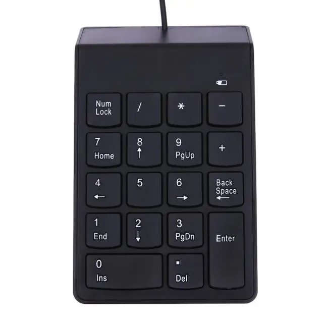 18 Keys New Slim Mini Number Pad USB Wired Numeric Keypad Digital Keyboard for Mac Pro/MacBook Laptop PC Notebook Desktop Black