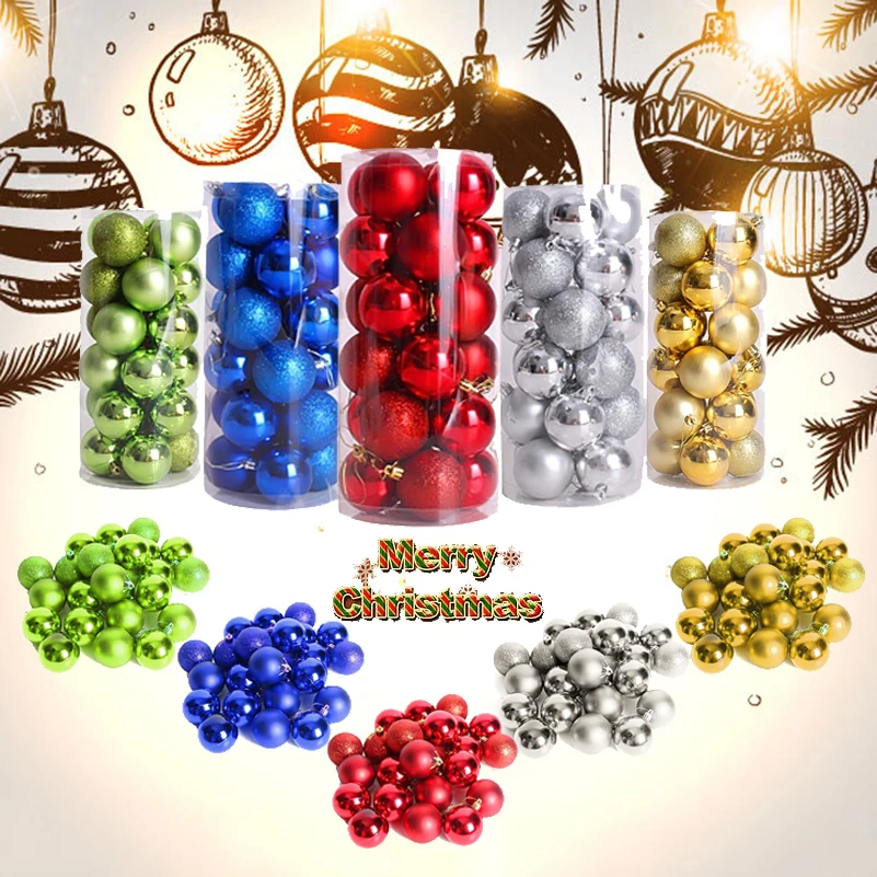 24PCS/4cm Christmas Ball Ornaments Festive/Party Supplies Christmas