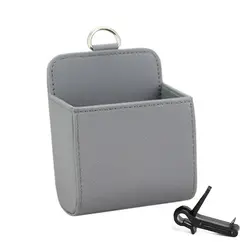 Серый емкости для салона сумка для хранения аксессуар для автомобиля сидение из ПУ искуственной кожи сзади аккуратно висит держатель для