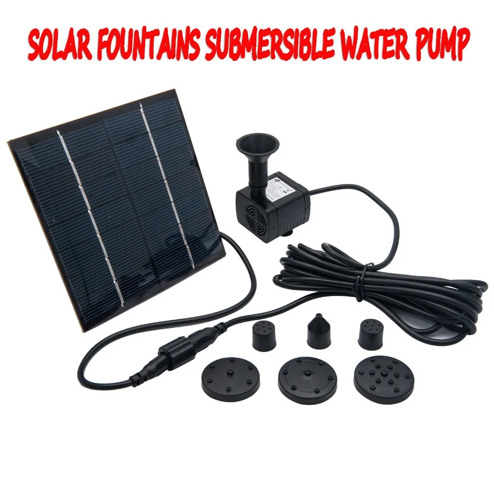 

180L/h Solar Power Fountain Submersible Water Pump Garden Pond Pool Feature Kit Panel 7V 1.4W