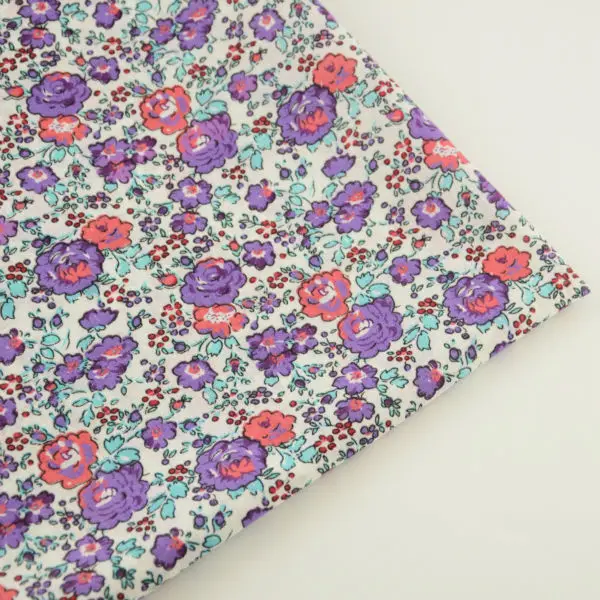 

Tecido Printed Floral Design Plain Scrapbooking Dolls Purple Cotton Fabric Patchwork Tela Home Textile Cloth CM 2016 New Arrival