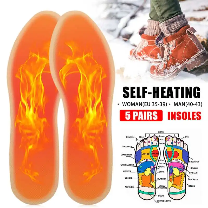 

5 Pairs Disposable Heating Insole Warm Shoe Pad Self-heating Heated Warming Insoles Winter Keep Warm Foot Shoes Insole Braces