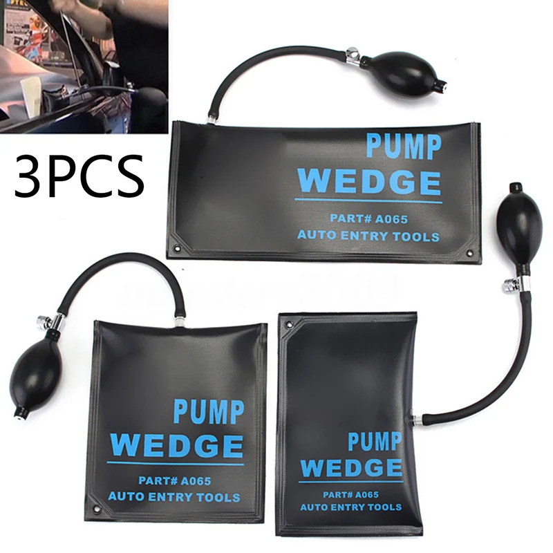 

3pcs Car Air Pump Wedge Inflatable Shim Pad Cushioned Opener Repair Tool Kit Auto Accessories Car Styling