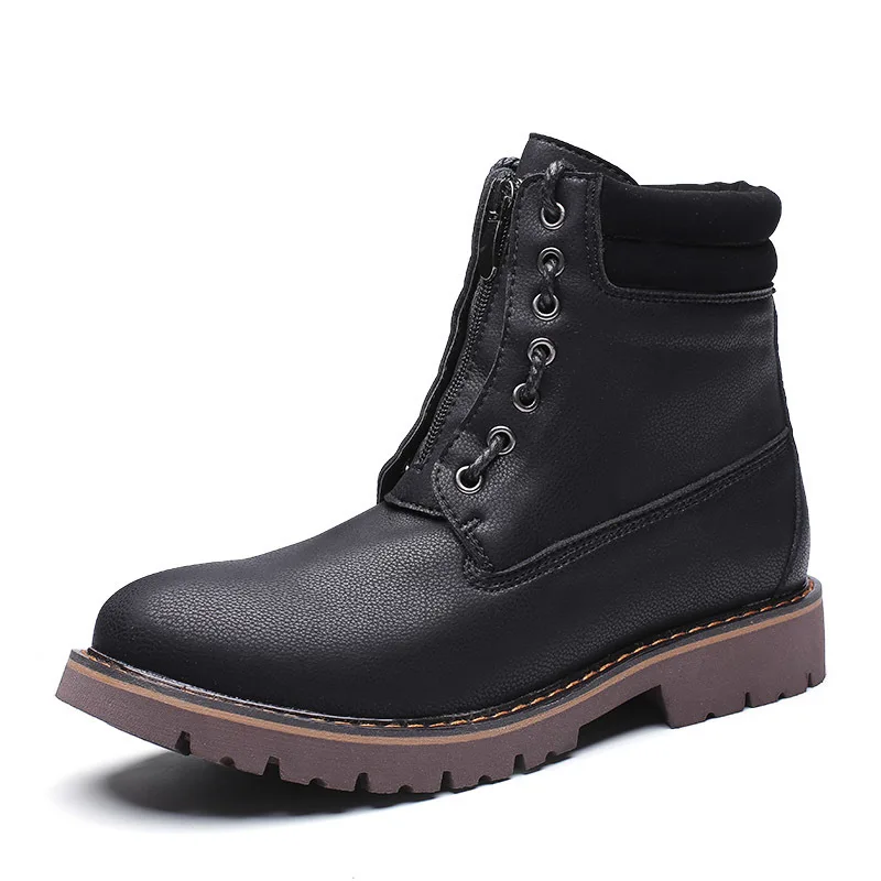 Mens Lx5 brown Primavera Ar De Sólida Sapatos Couro Trabalho Homens Livre Martin Grande Boots Botas Genuíno E Dos Ankle green Cor Outono Tamanho Ao Black T1xwfTqgr