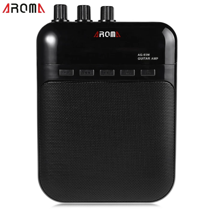 

AROMA AG - 03M Portable Charging 3W Mini Guitar Amplifier 25Hz~20KHz Metal Guitar Amplifier with USB Cable