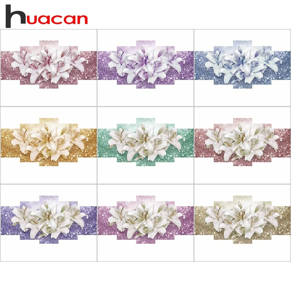 

Huacan Multi-Picture Combination Diamond Embroidery Flower Picture By Rhinestone Diamond Painting Full Square Mosaic Home Decor