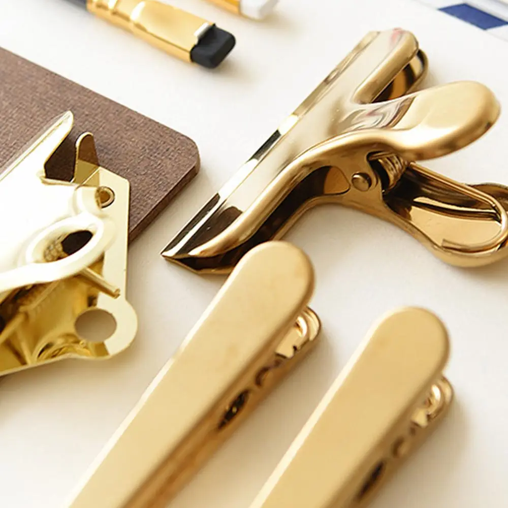 Brass Clipboard Clip Diary Holder brass clip fastener file Metal Paper Clips Binder Photo Message Ticket File Office School