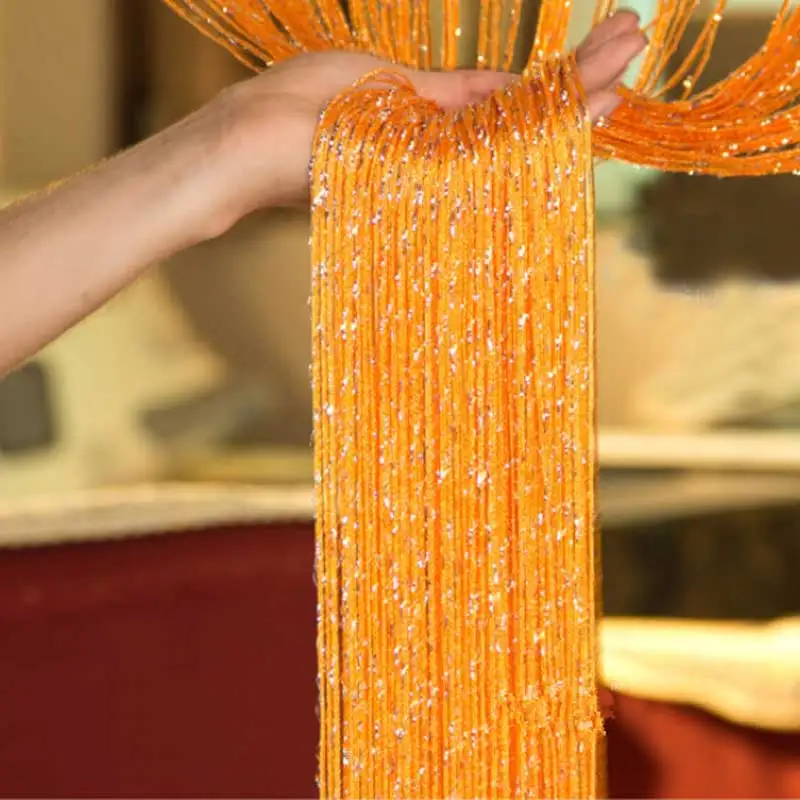 

1m*2m 20 Colors Curtain Shiny Tassel Flash String Curtain Door Window Curtain Valance Home Decoration