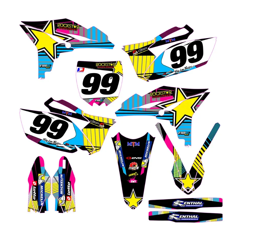 

Motorcycle colorful star Graphics Decals Stickers For Yamaha YZ250F YZF250 2010-2013 YZF 250 YZ 250F 2010 2011 2012 2013