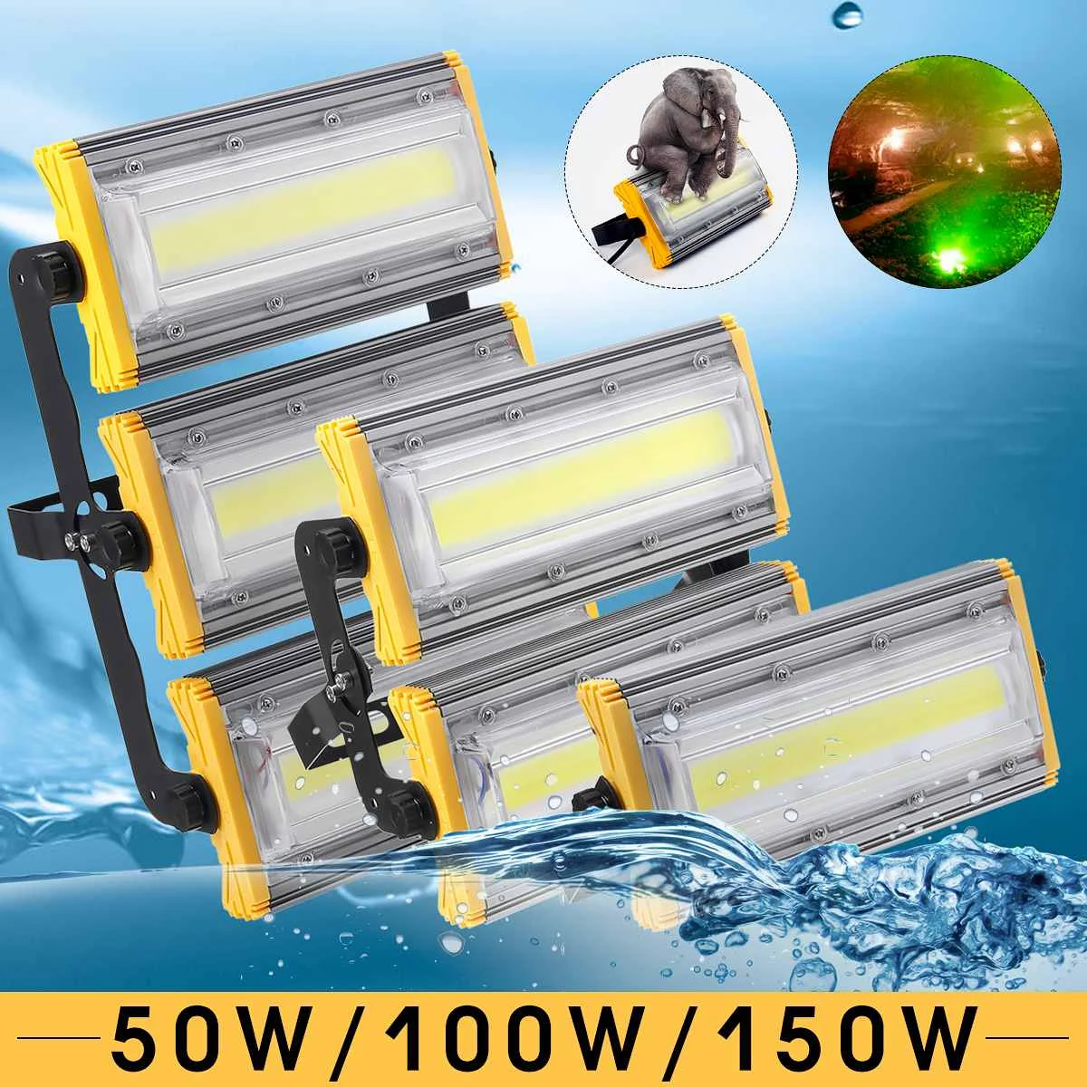 

Portable LED Flood Light 150W 100W 50W IP65 Outdoor LED Spotlight Reflector Floodlight 220V Cool White Lighting Flood Lamp