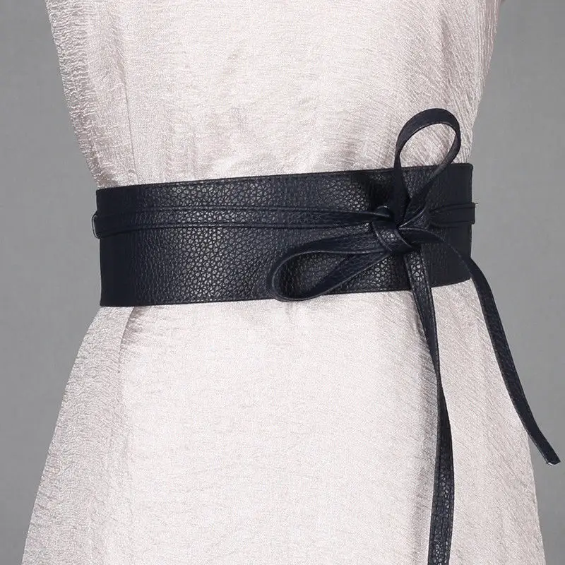 7 видов стилей для женщин мягкие из искусственной кожи галстук бабочка обёрточная бумага вокруг талии группа Cinch Boho Оби платье бандажный