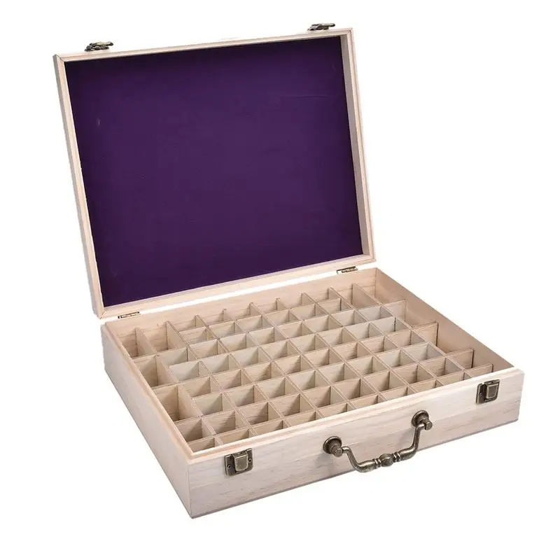 

72 Slot Wooden Oil Bottle Storage Box Aromatherapy Essential Organizer With Lock Essential Oil Bottle Storage Case Gift Home