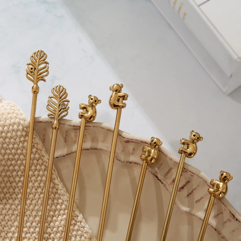 

3pc Gold 304 Stainless Tea Spoon Long Handle Ice Spoon Coffee Stir Spoon Bar Tools coffee Ice Cream Dessert Spoon