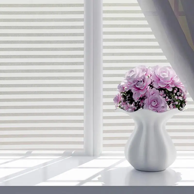 

Self-adhesive Window Film Frosted White Stripe Glass Film Sliding Door Bath shutters New Window Stickers 45*100/60*200CM/
