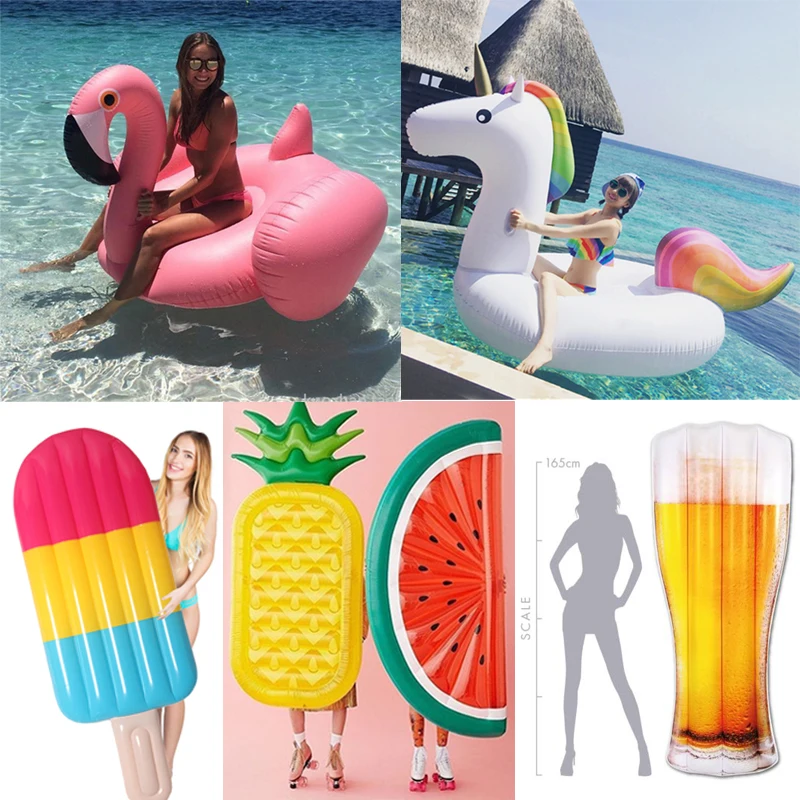 22 стиля гигантский лебедь арбуз поплавки ананас фламинго кольцо для плавания