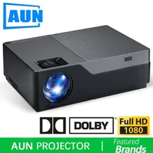 AUN Full HD Projector, 1920×1080 Resolution. 300 inch Larger Screen Theater, Support AC3. 5500 Lumens. (Optional Android WIFI)