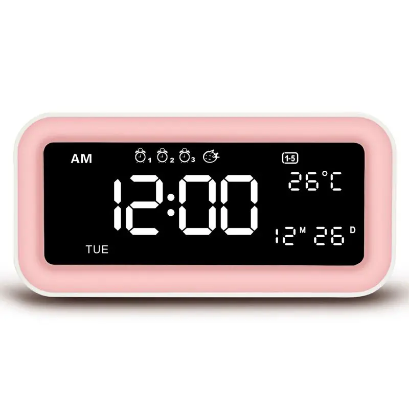 

Dual Usb Charging Smart Digital Alarm Clock With Dimmable Led Light Music Snooze Function Radio Alarm Clock