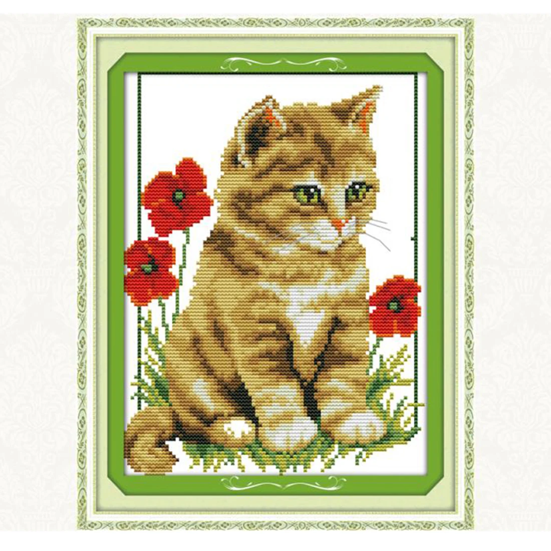 

27 x 37cm 11CT 3 Strands DIY Printing Cross Stitch Set Decorative Cross-stitch Embroidery Crafts Decoration (Without Frame)